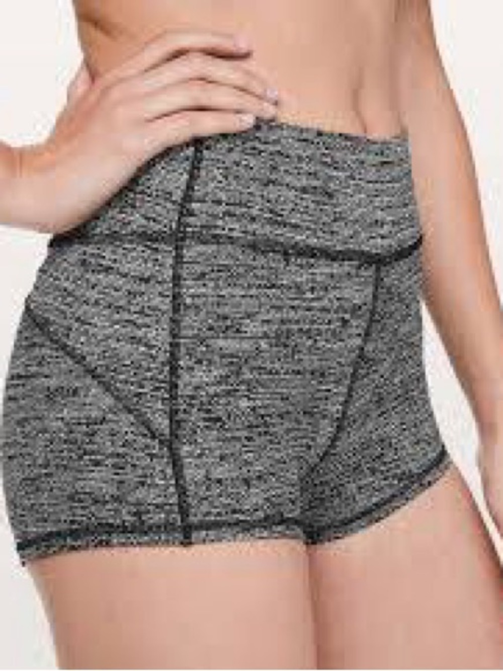 lululemon athletica Heathered Black Athletic Fold-Over Shorts